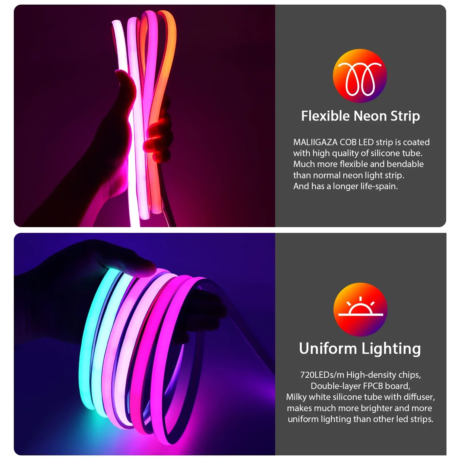 12 В 24 В IP68 RGBIC COB Свето – обзор и цена Outdoor Power Strip Weatherproof